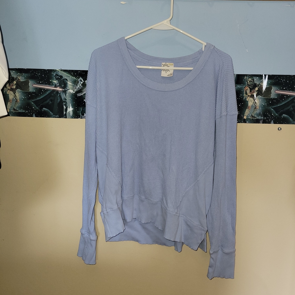 Aerie Blue Waffle Knit Shirt